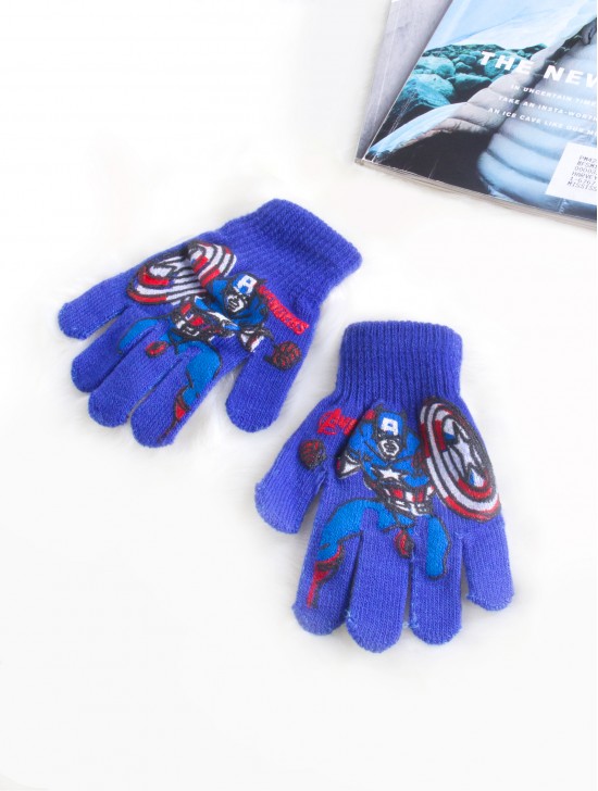 Kids Captain America Printed Gloves (1-10 Years Old)